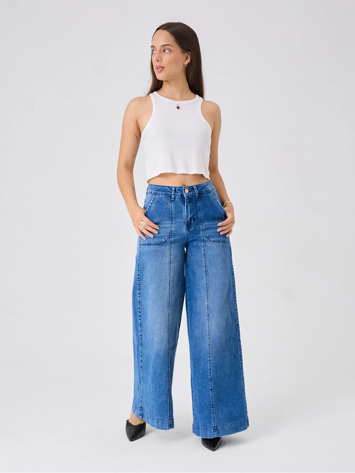 JEANS ALGODÓN REGULAR MUJER ALEJANDRA BAIGORRIA CELESTE - 1