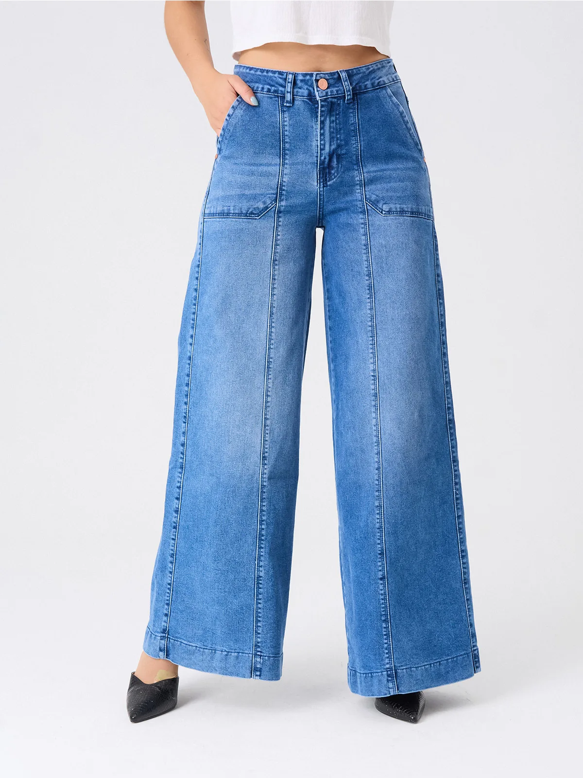 JEANS ALGODÓN REGULAR MUJER ALEJANDRA BAIGORRIA CELESTE - 2