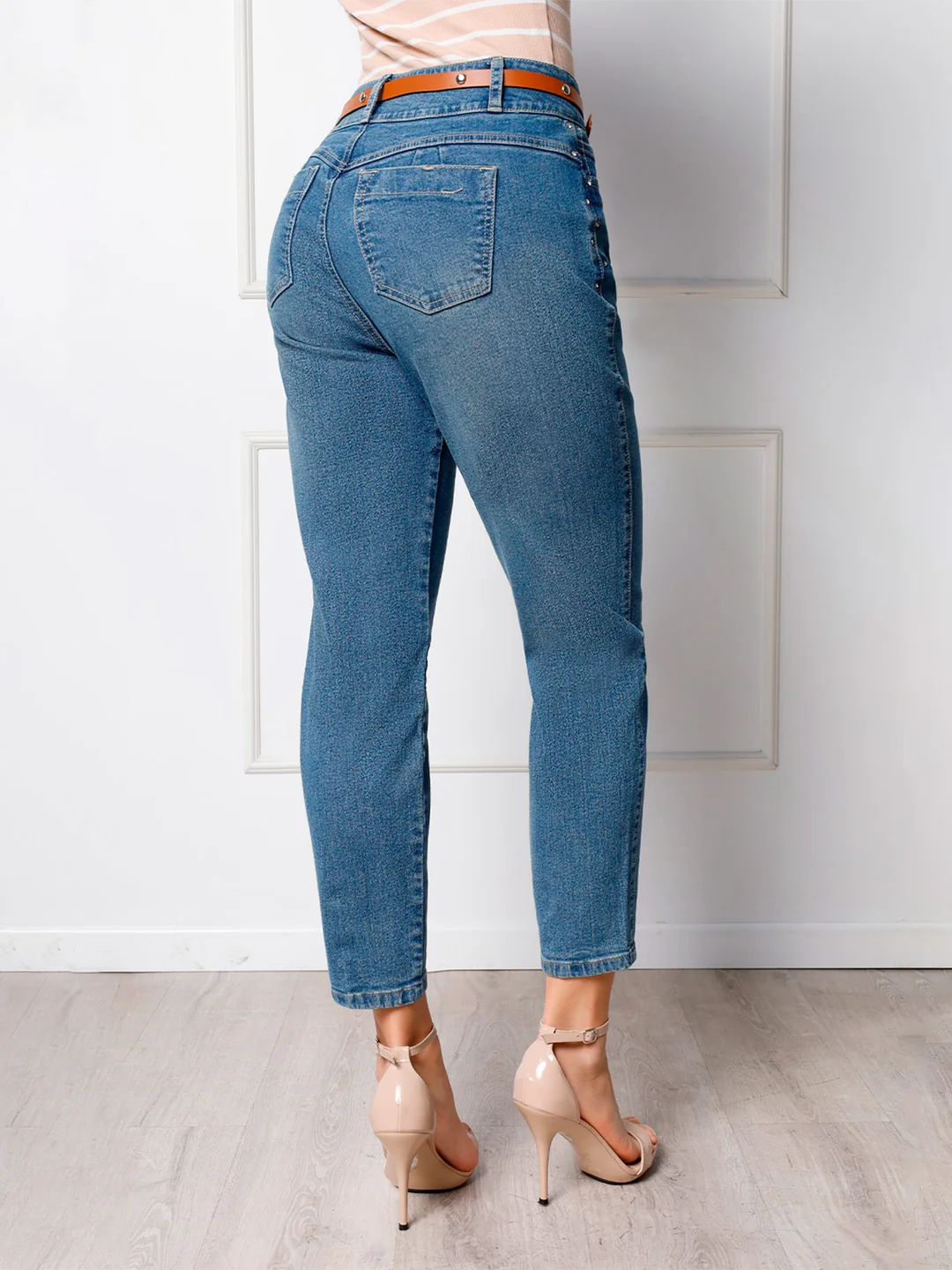 JEANS ALGODÓN MOM MUJER KANSAS AZUL - 3