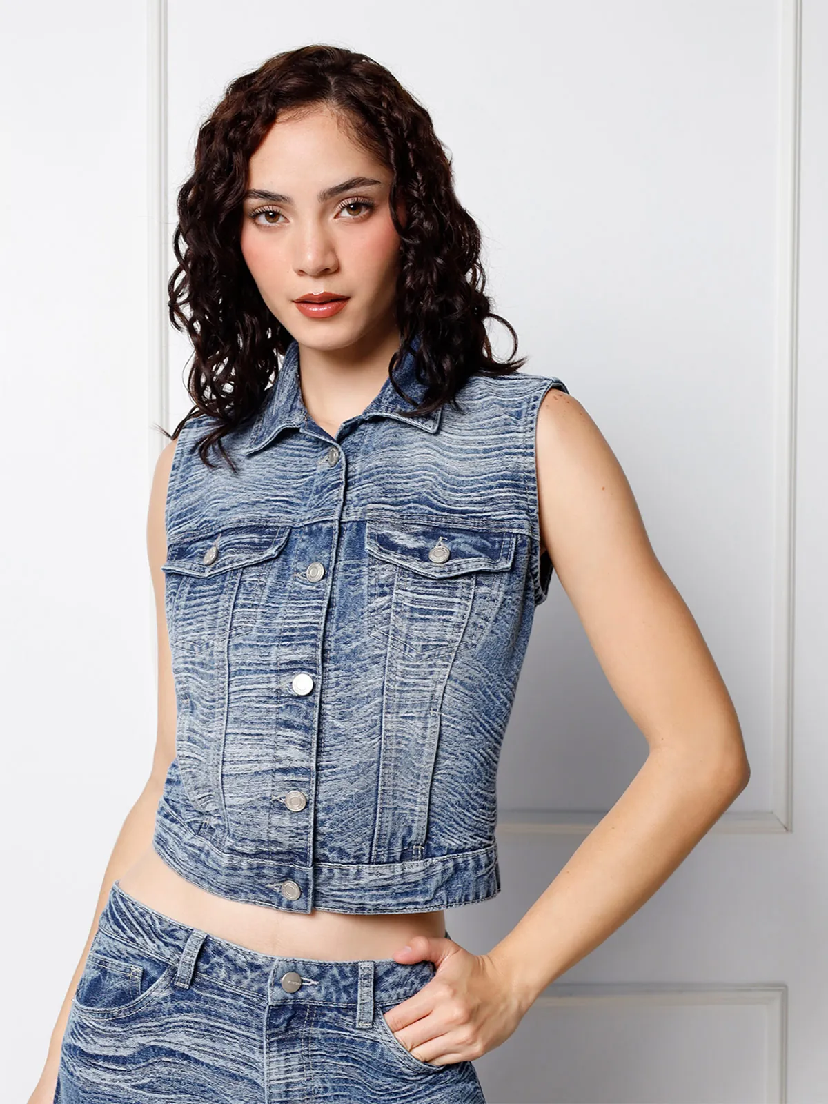 CHALECO SIN MANGAS MUJER KANSAS DENIM - 1
