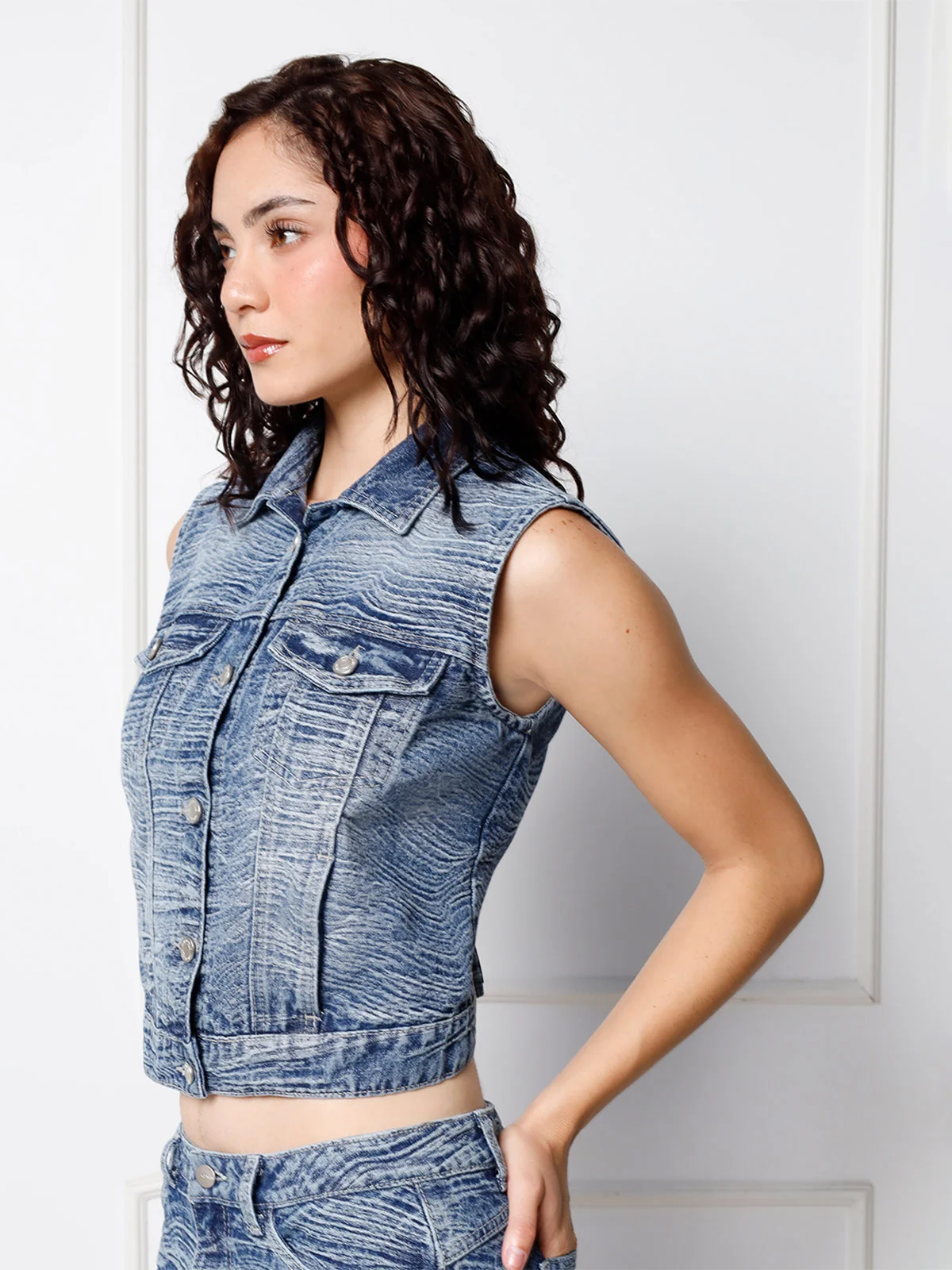 CHALECO SIN MANGAS MUJER KANSAS DENIM - 3