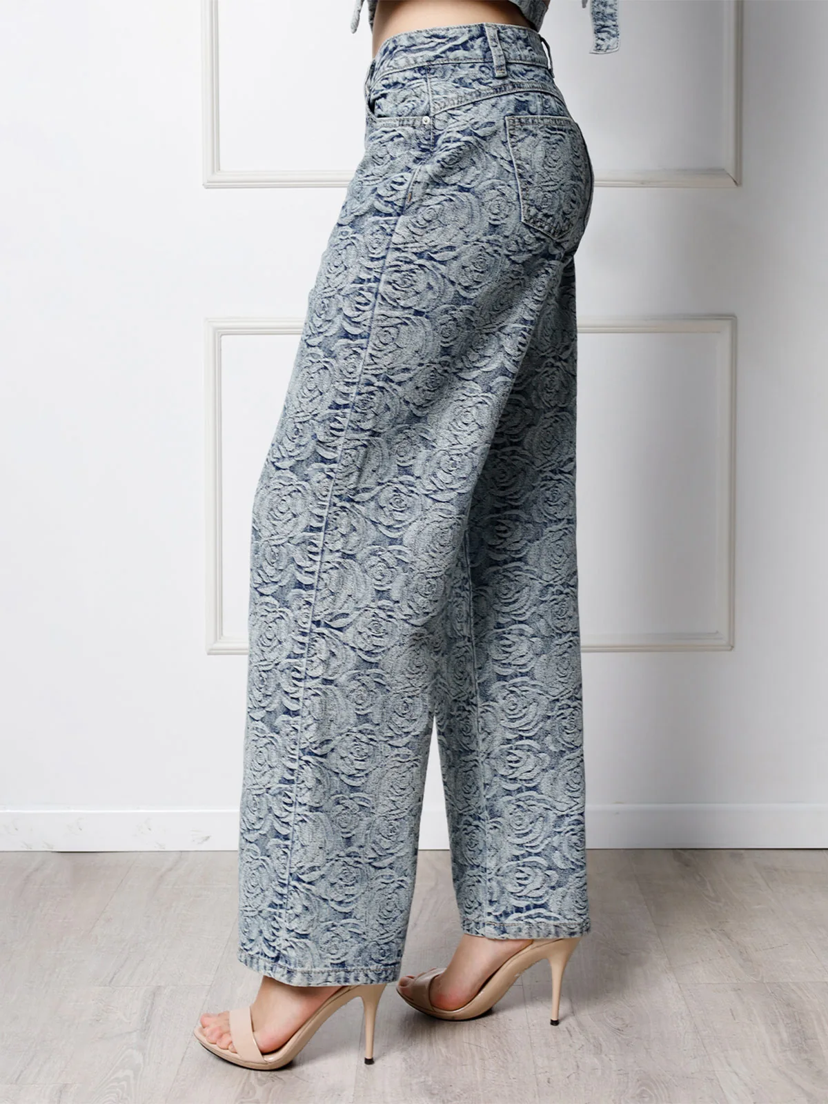 JEANS ALGODÓN WIDE LEG MUJER KANSAS DENIM JACQUARD - 4