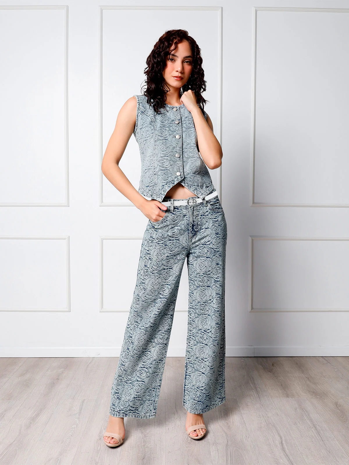 JEANS ALGODÓN WIDE LEG MUJER KANSAS DENIM - 1