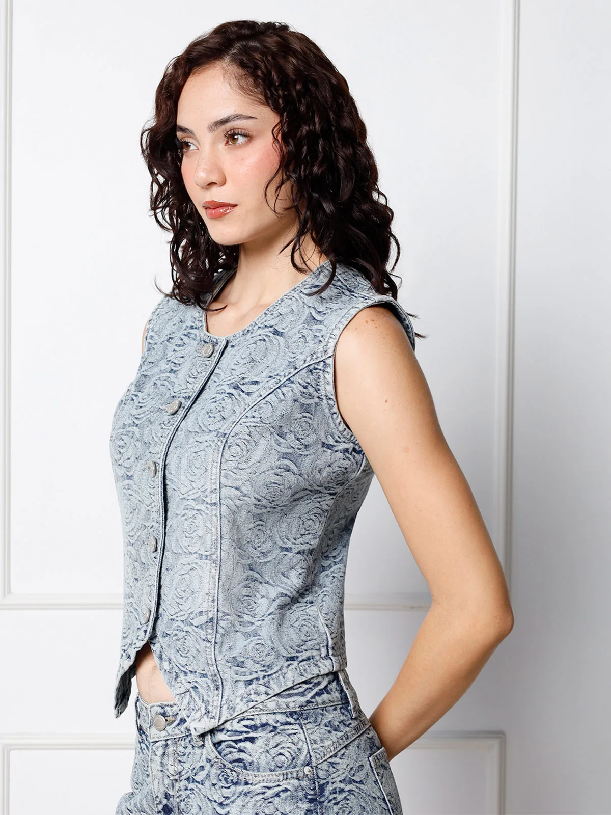 CHALECO SIN MANGAS ALGODÓN MUJER DENIM - 3