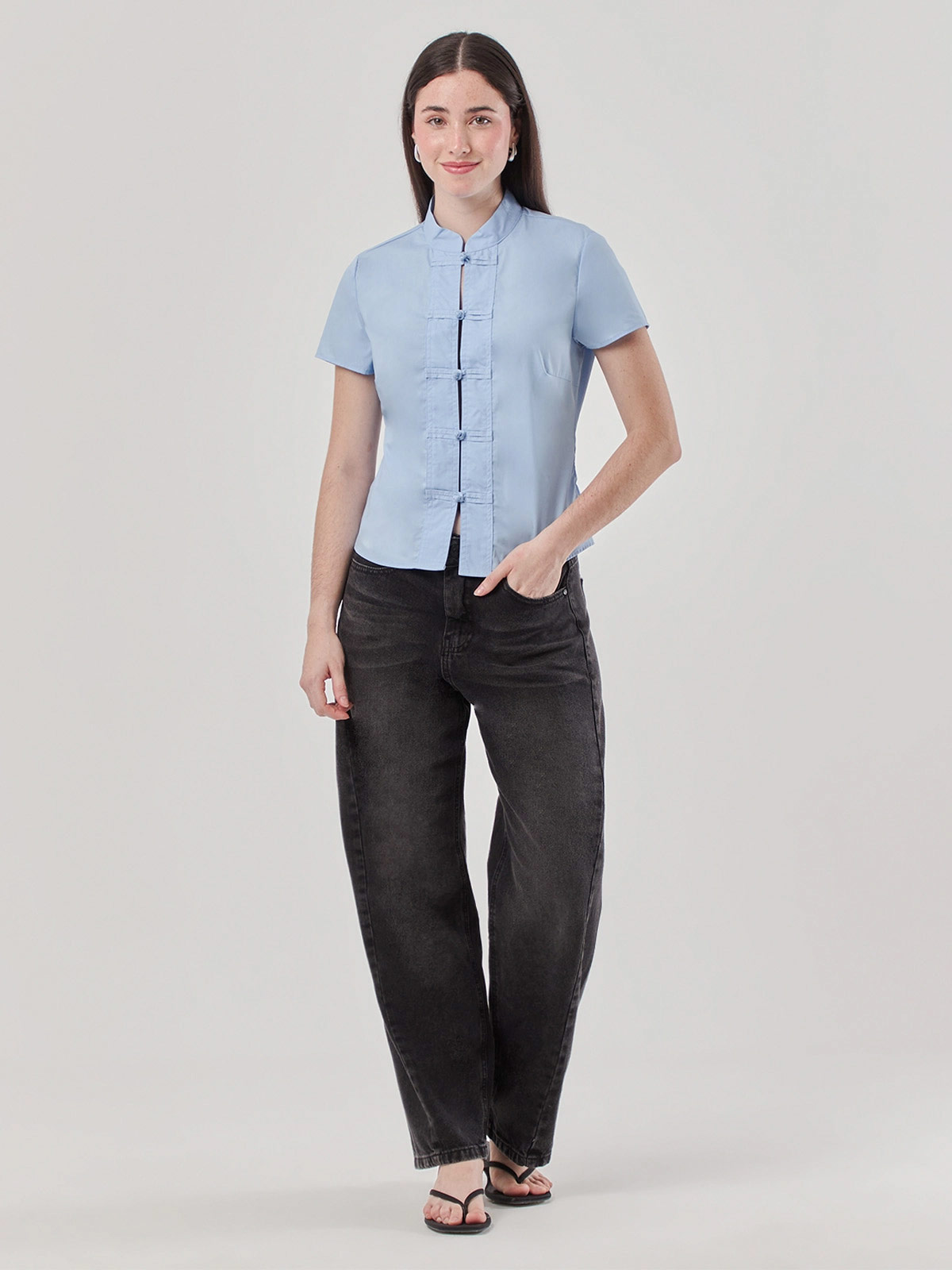 BLUSA MANGA CORTA ALGODÓN MUJER INDEX - 5