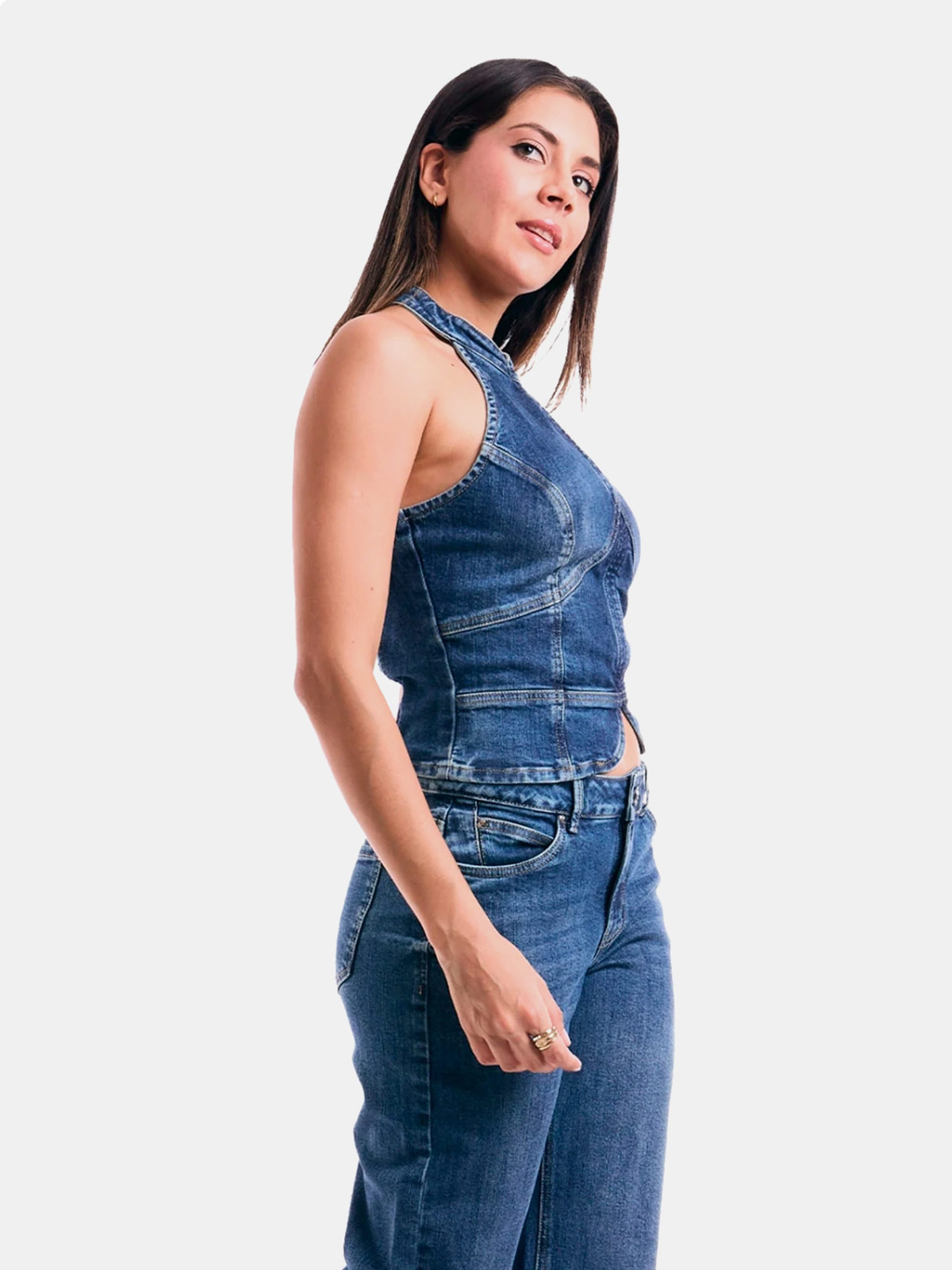 TOP ALGODÓN MUJER METAL JEANS DENIM SAKURA - 4