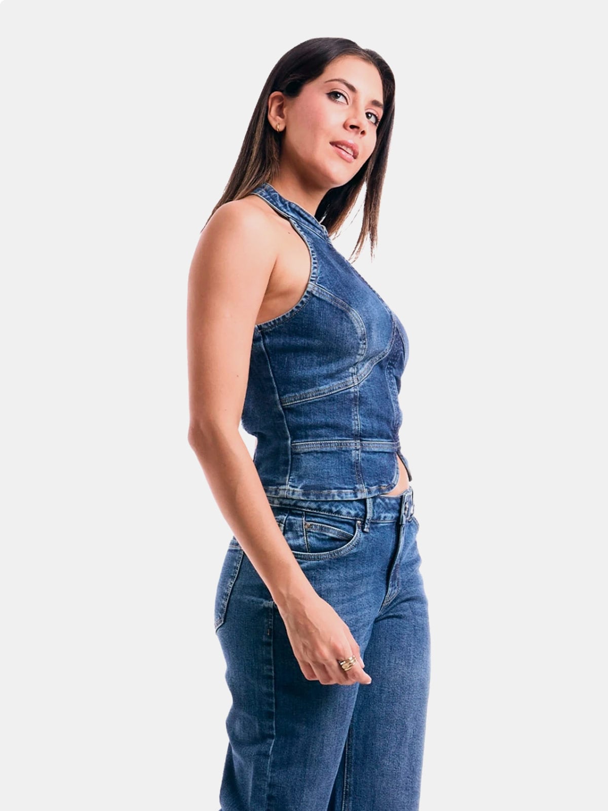 TOP ALGODÓN MUJER METAL JEANS DENIM SAKURA - 4
