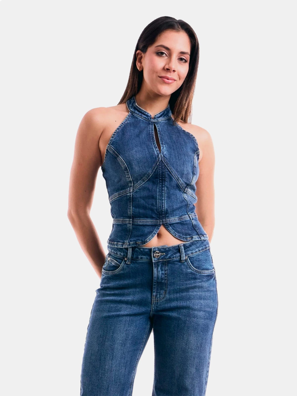 TOP ALGODÓN MUJER METAL JEANS DENIM SAKURA - 2
