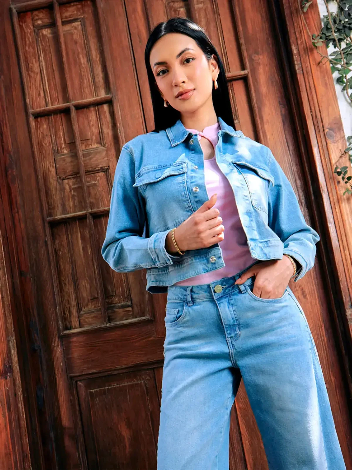 CASACA MANGA LARGA ALGODÓN METAL JEANS DENIM YUKI - 1