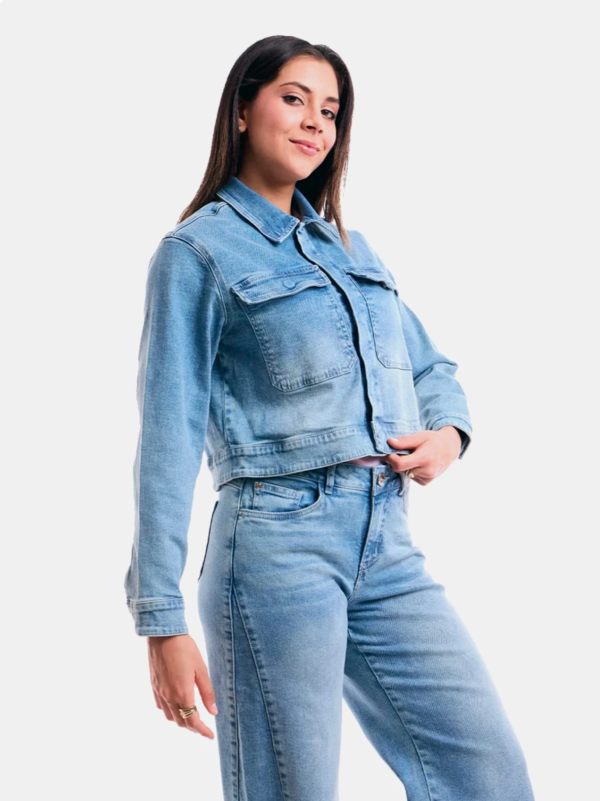 CASACA MANGA LARGA ALGODÓN METAL JEANS DENIM YUKI - 4