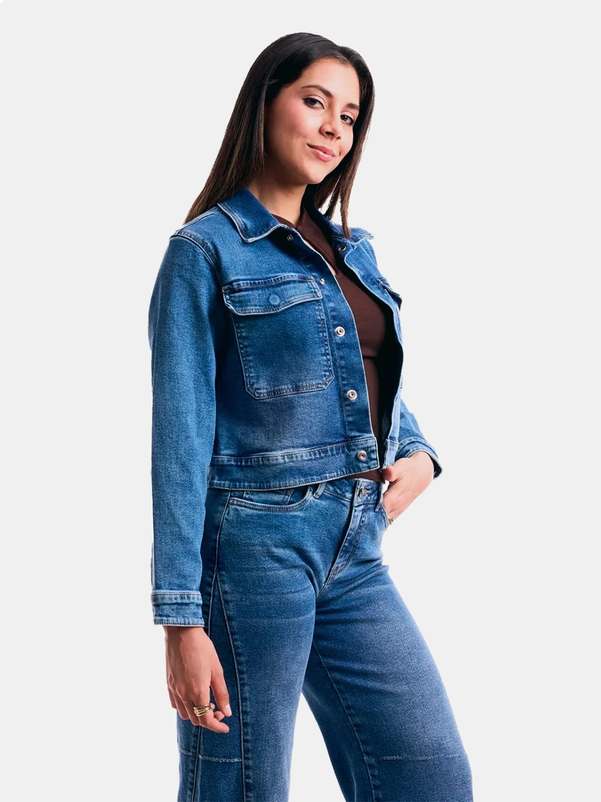 CASACA MANGA LARGA ALGODÓN METAL JEANS DENIM YUKI - 4
