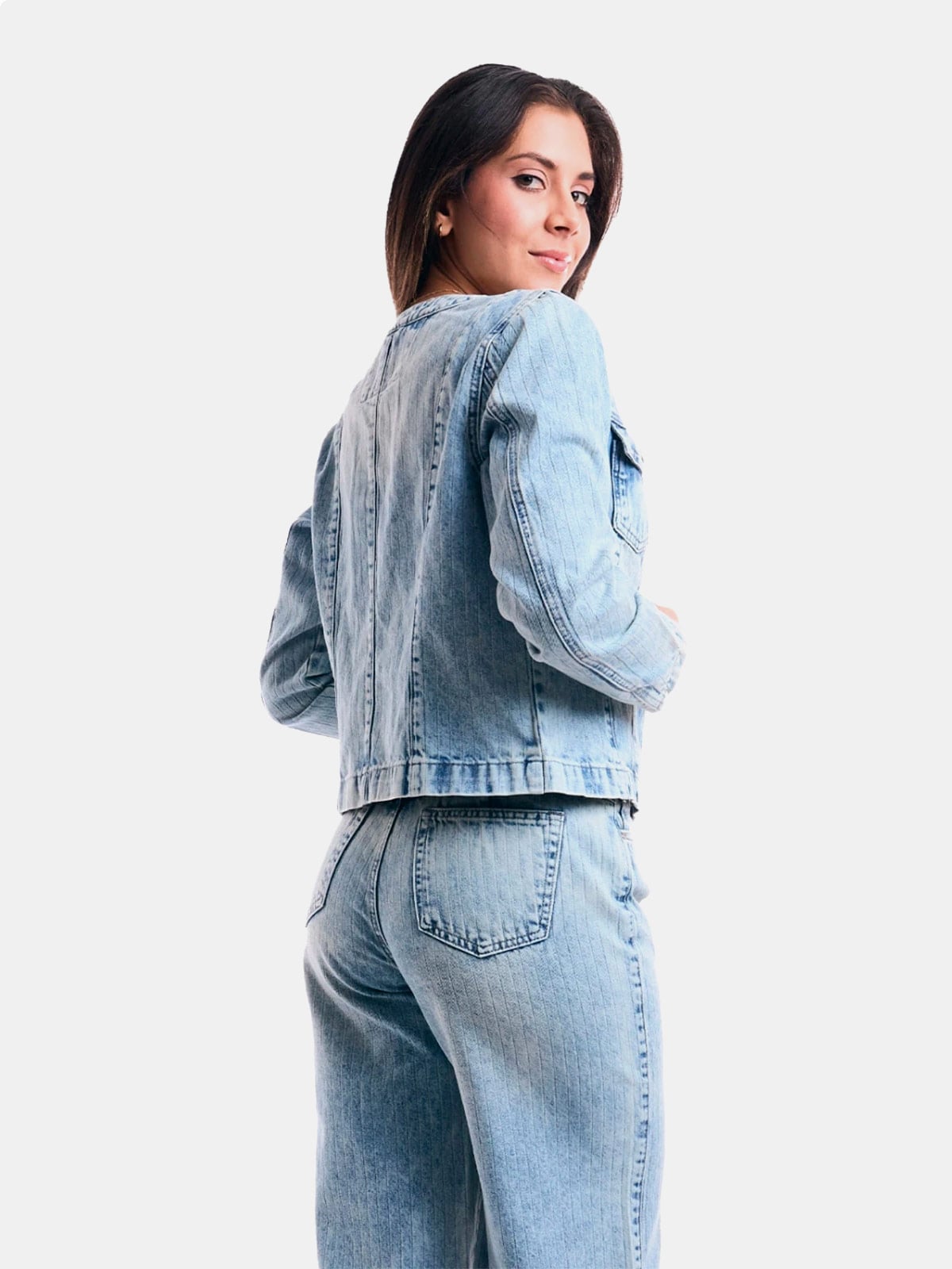 CASACA MANGA LARGA ALGODÓN MUJER METAL JEANS DENIM EMI - 3
