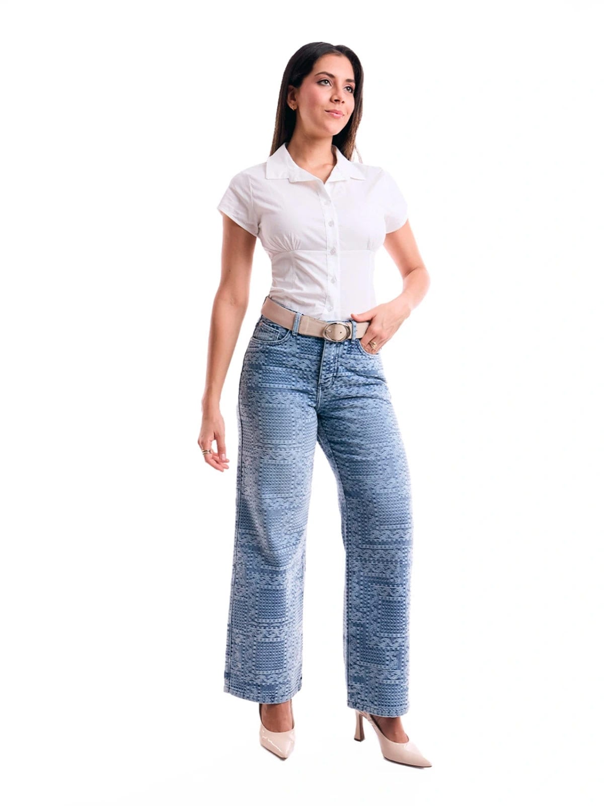 JEANS REGULAR ALGODÓN MUJER METAL JEANS TEXTURA NOA - 2