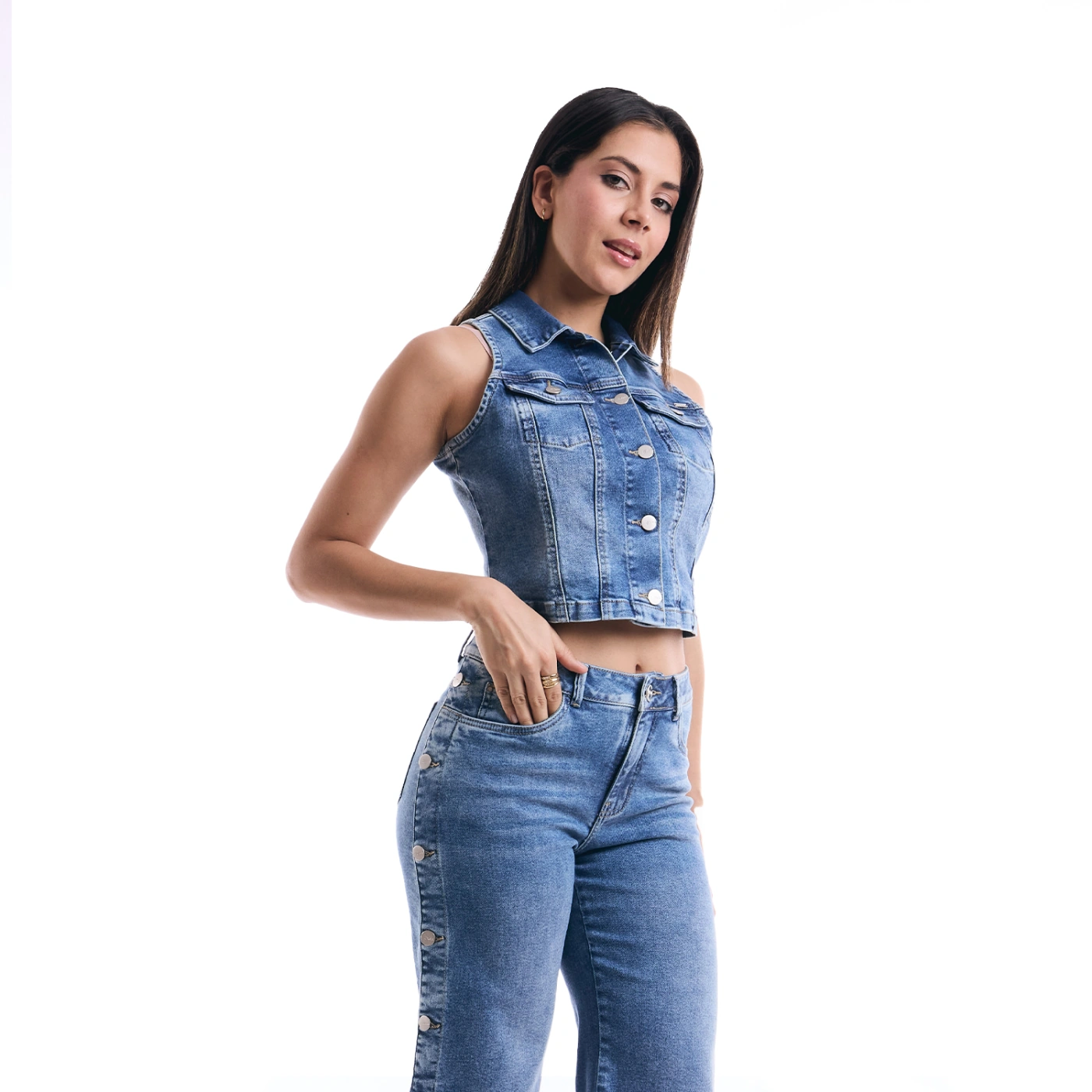 TOP ALGODÓN MUJER METAL JEANS DENIM AMY - 3