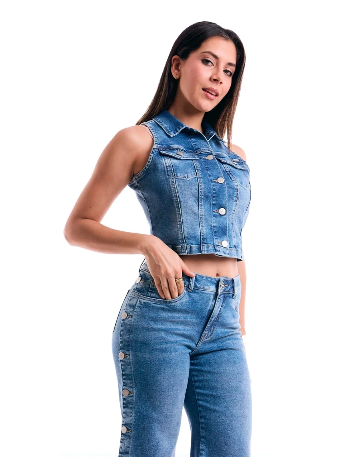 TOP ALGODÓN MUJER METAL JEANS DENIM AMY - 3