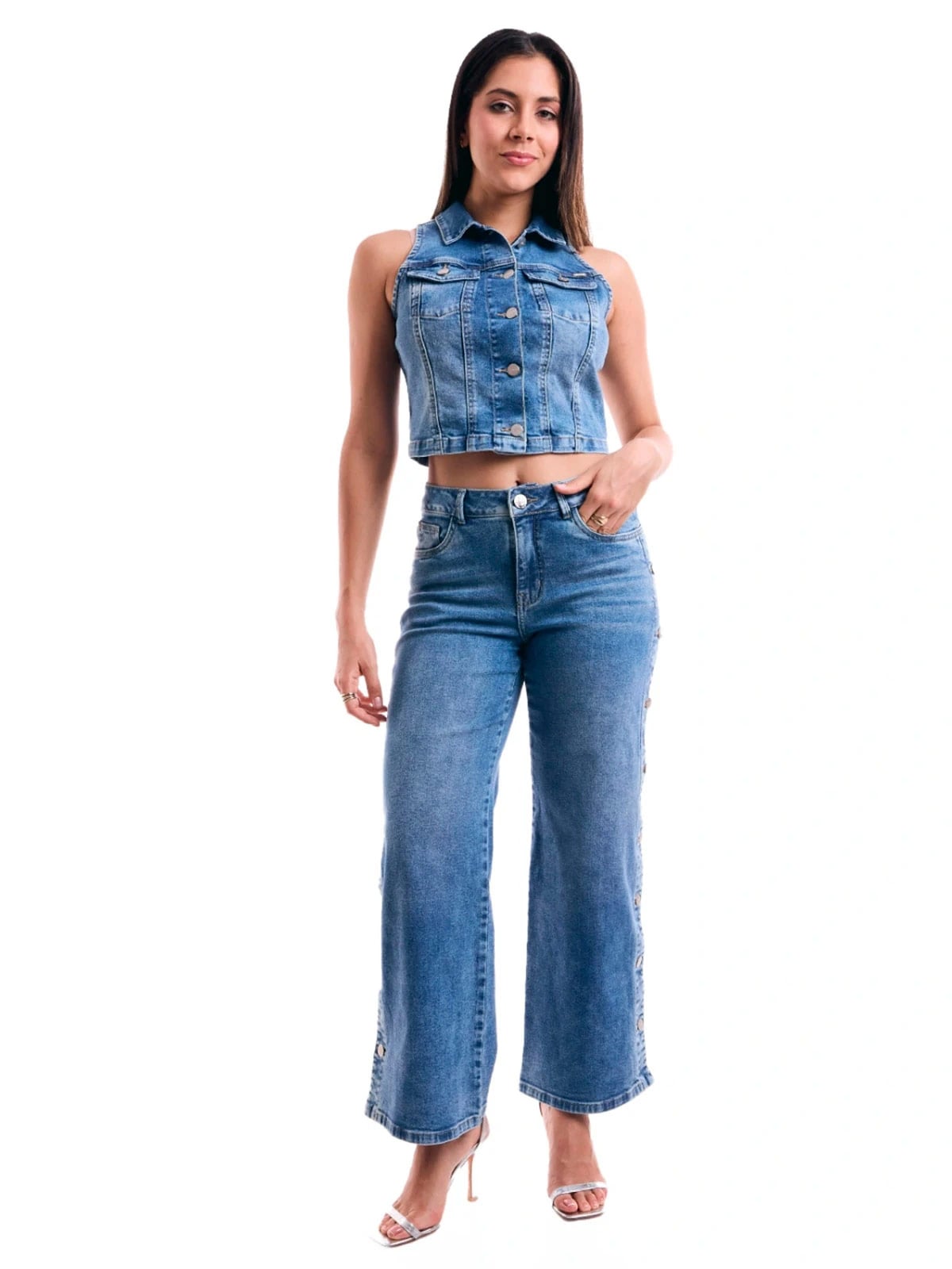 TOP ALGODÓN MUJER METAL JEANS DENIM AMY - 4