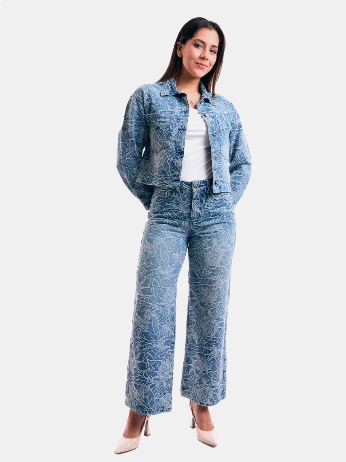 CASACA MANGA LARGA ALGODÓN MUJER METAL JEANS DENIM TEXTURA NAOMI - 5