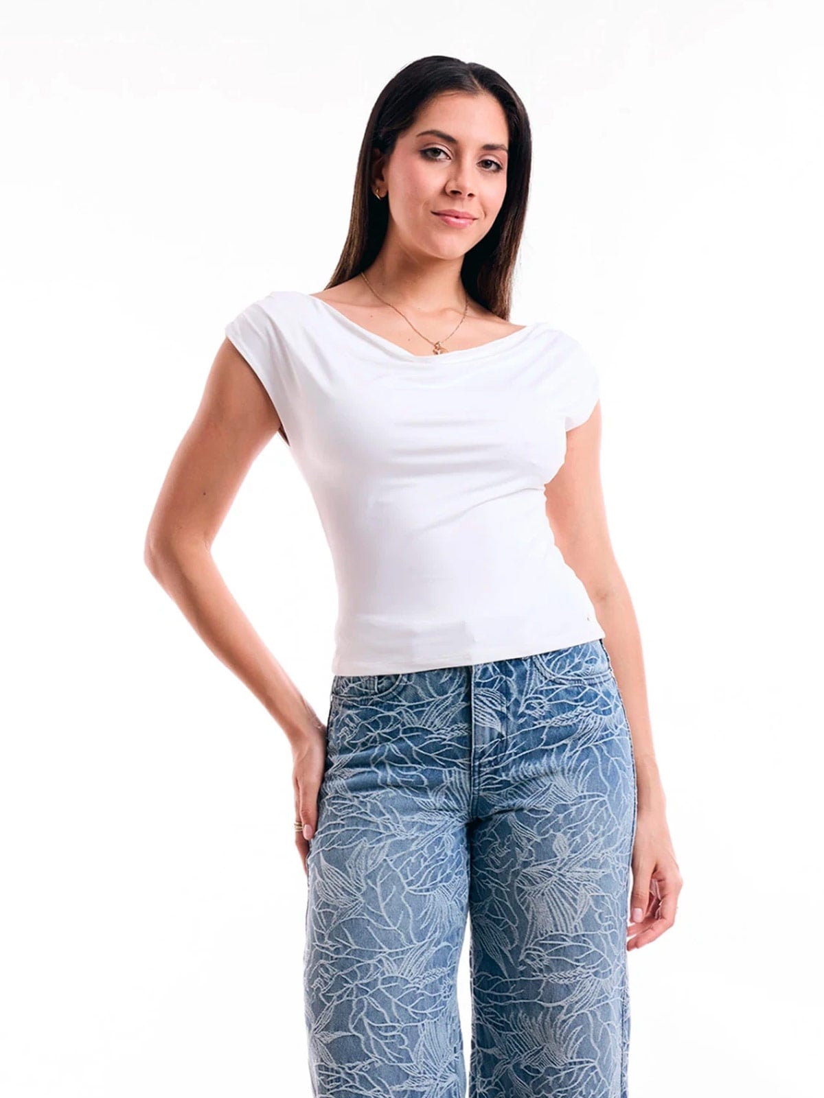 TOP MUJER METAL JEANS DRAPEADO NAOMI - 1
