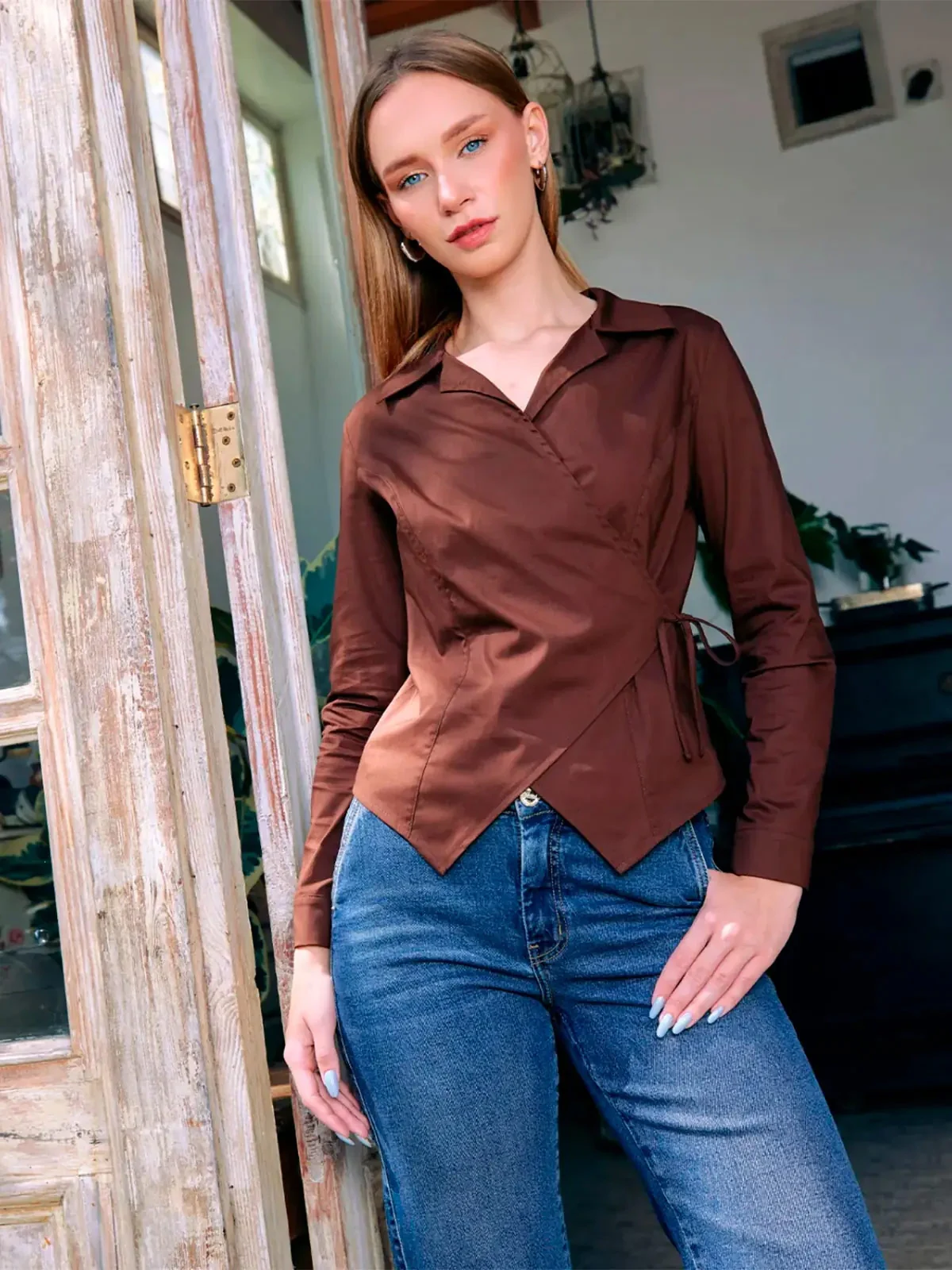 BLUSA ALGODÓN MUJER METAL JEANS CRUZADA MICHELLE - 1