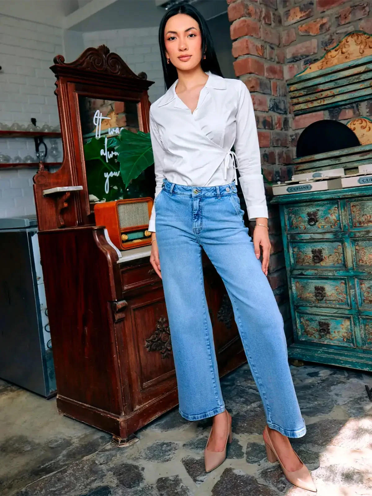 JEANS WIDE LEG ALGODÓN MUJER METAL JEANS MICHELLE - 1
