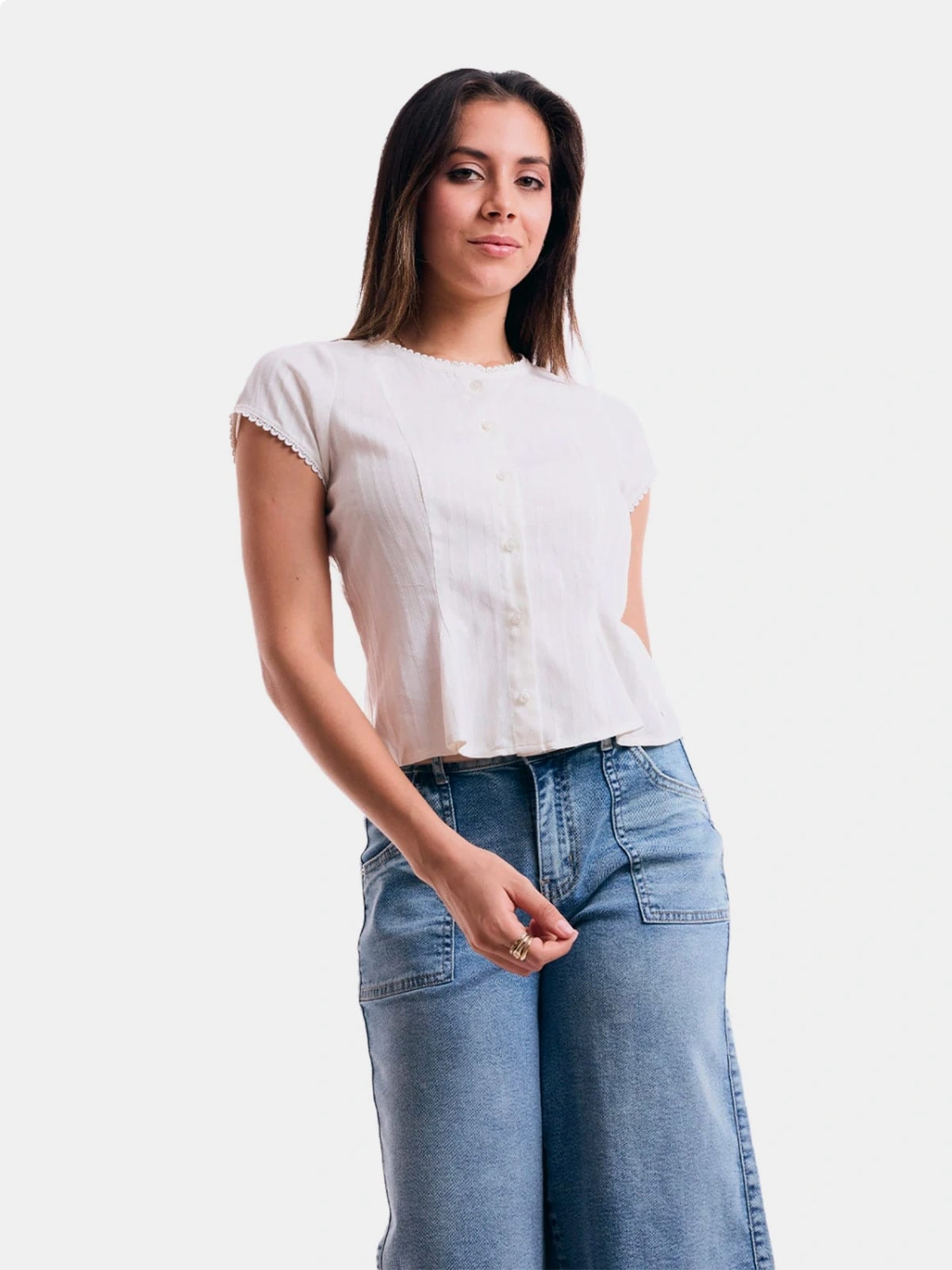 BLUSA MUJER METAL JEANS PEPLUM KIMURA - 2