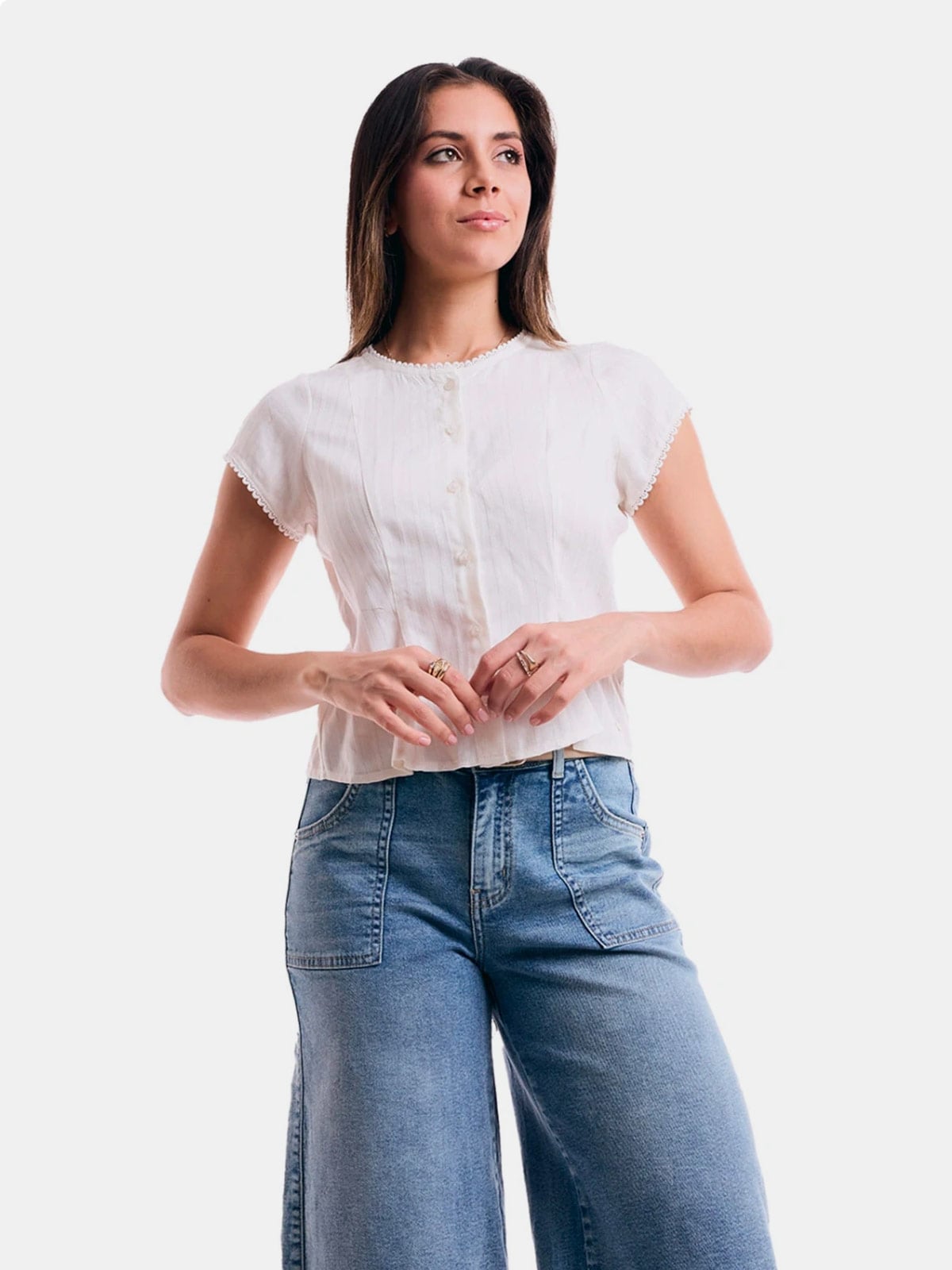 BLUSA MUJER METAL JEANS PEPLUM KIMURA - 4