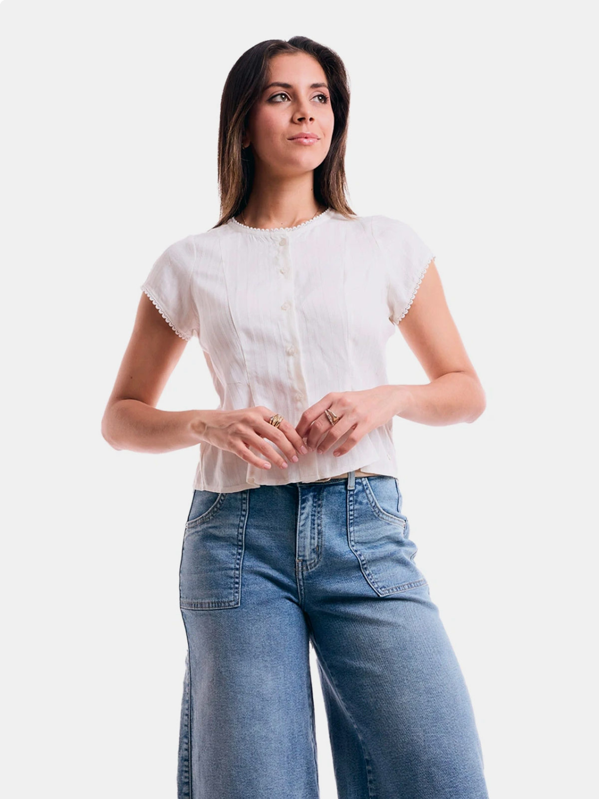 BLUSA MUJER METAL JEANS PEPLUM KIMURA - 4
