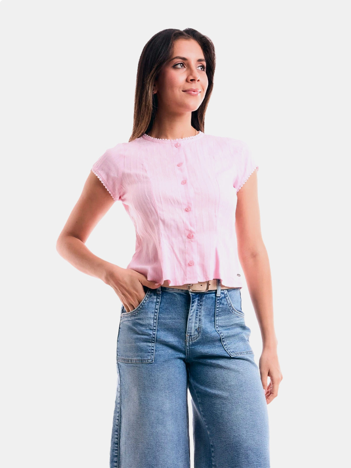 BLUSA MUJER METAL JEANS PEPLUM KIMURA - 2