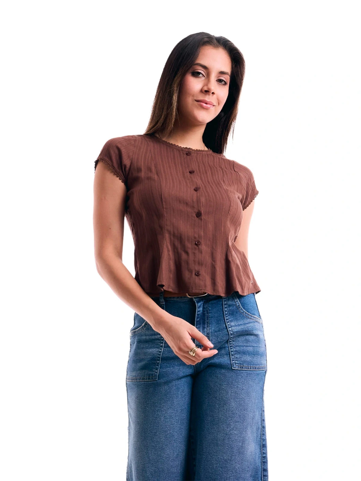 BLUSA MUJER METAL JEANS PEPLUM KIMURA - 5