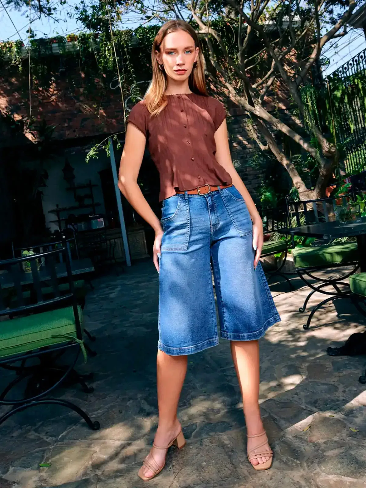 BERMUDA ALGODÓN REGULAR MUJER METAL JEANS DENIM OKAWA - 1