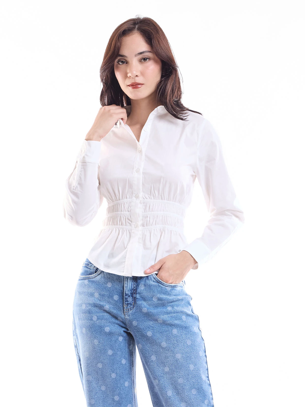 BLUSA MANGA LARGA ALGODÓN MUJER METAL JEANS MINDY - 1