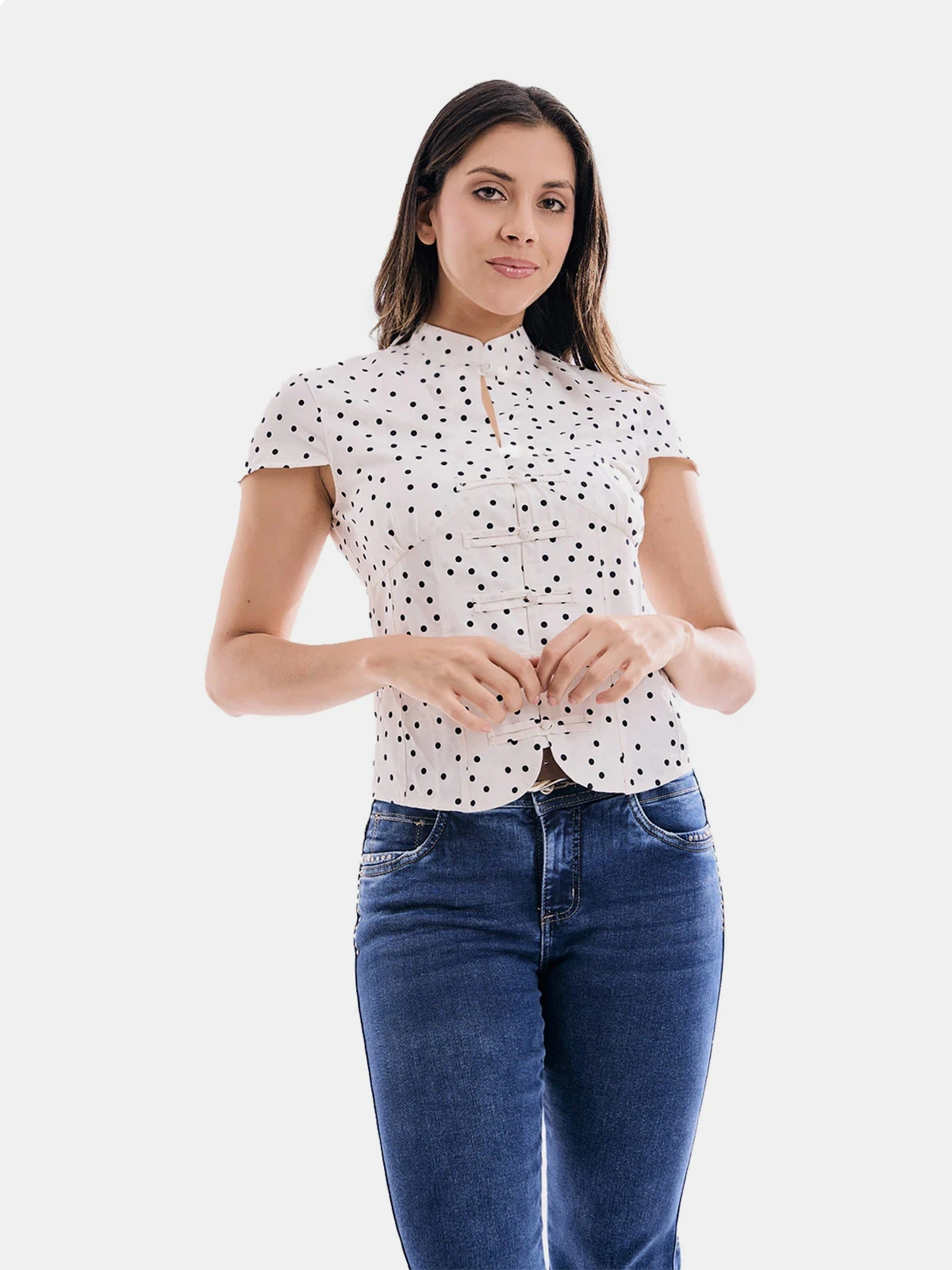 BLUSA MUJER METAL JEANS PUNTOS HIKARI - 1