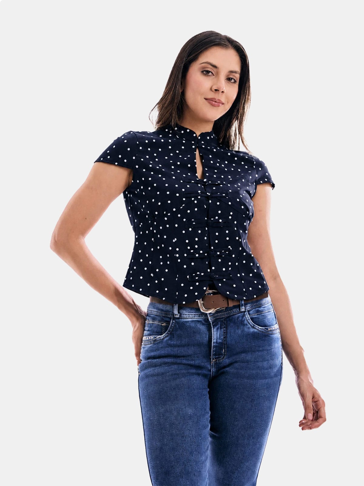 BLUSA MUJER METAL JEANS PUNTOS HIKARI - 1