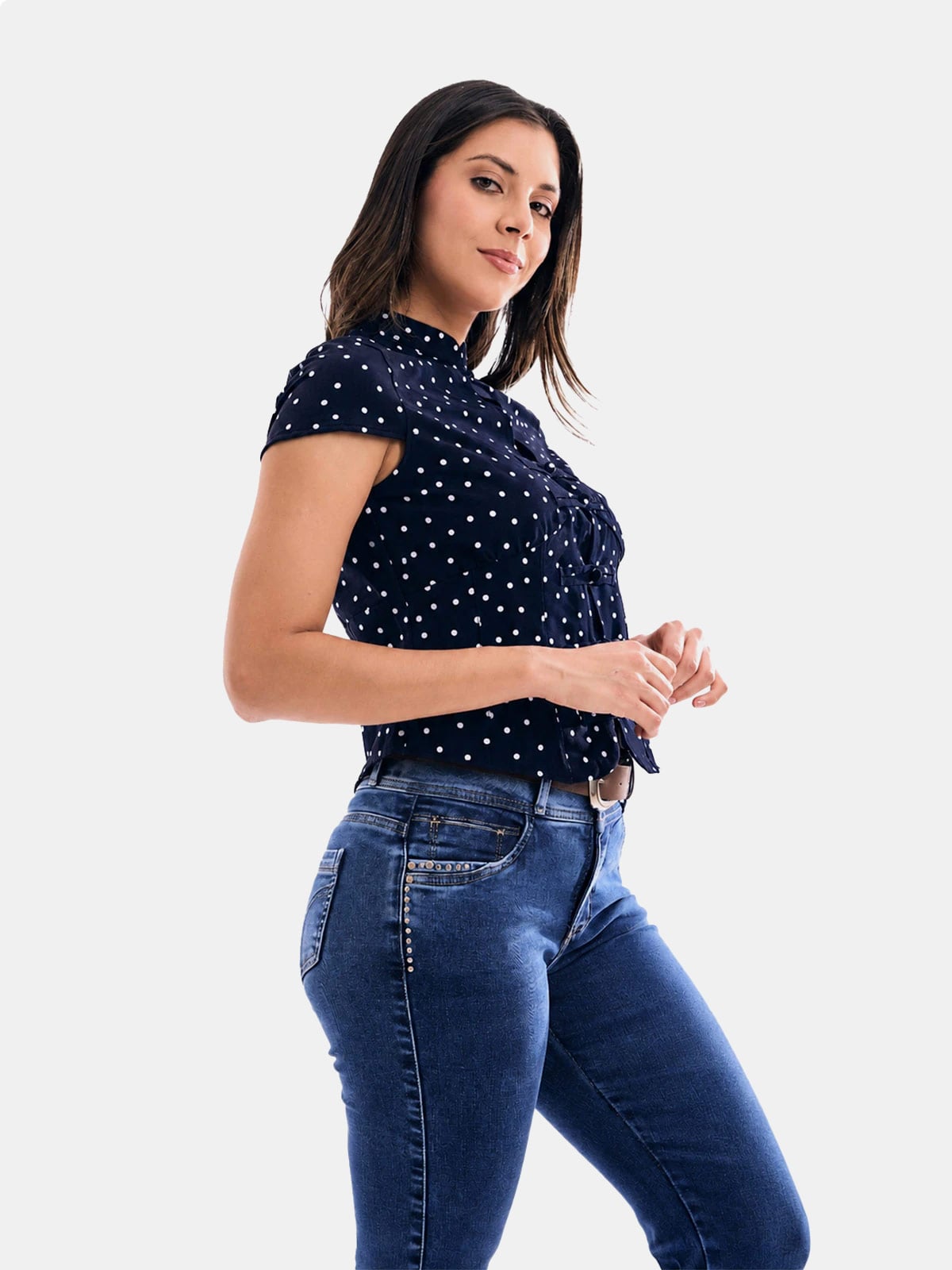 BLUSA MUJER METAL JEANS PUNTOS HIKARI - 3