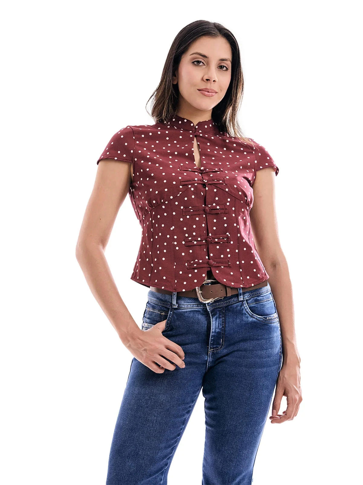 BLUSA MUJER METAL JEANS PUNTOS HIKARI - 3