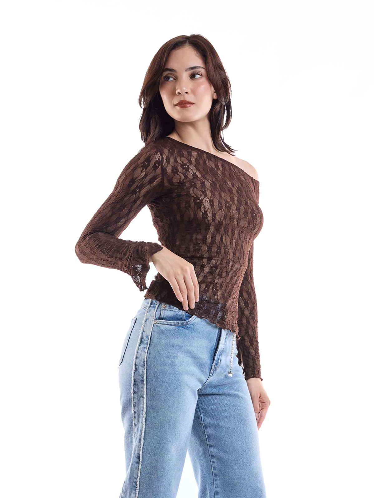 POLO MANGA LARGA MUJER METAL JEANS ENCAJE ANGIE  - 3