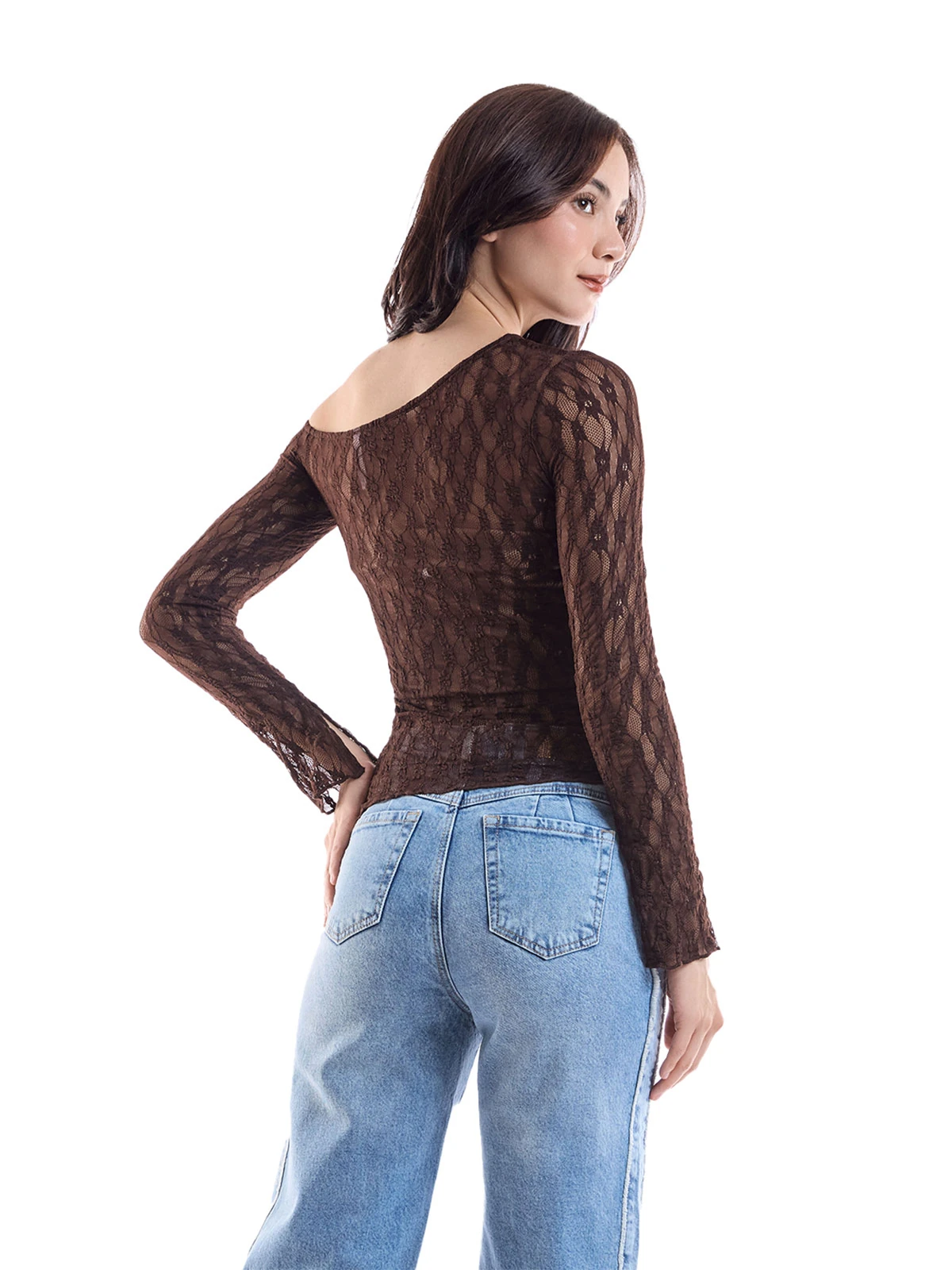 POLO MANGA LARGA MUJER METAL JEANS ENCAJE ANGIE  - 2