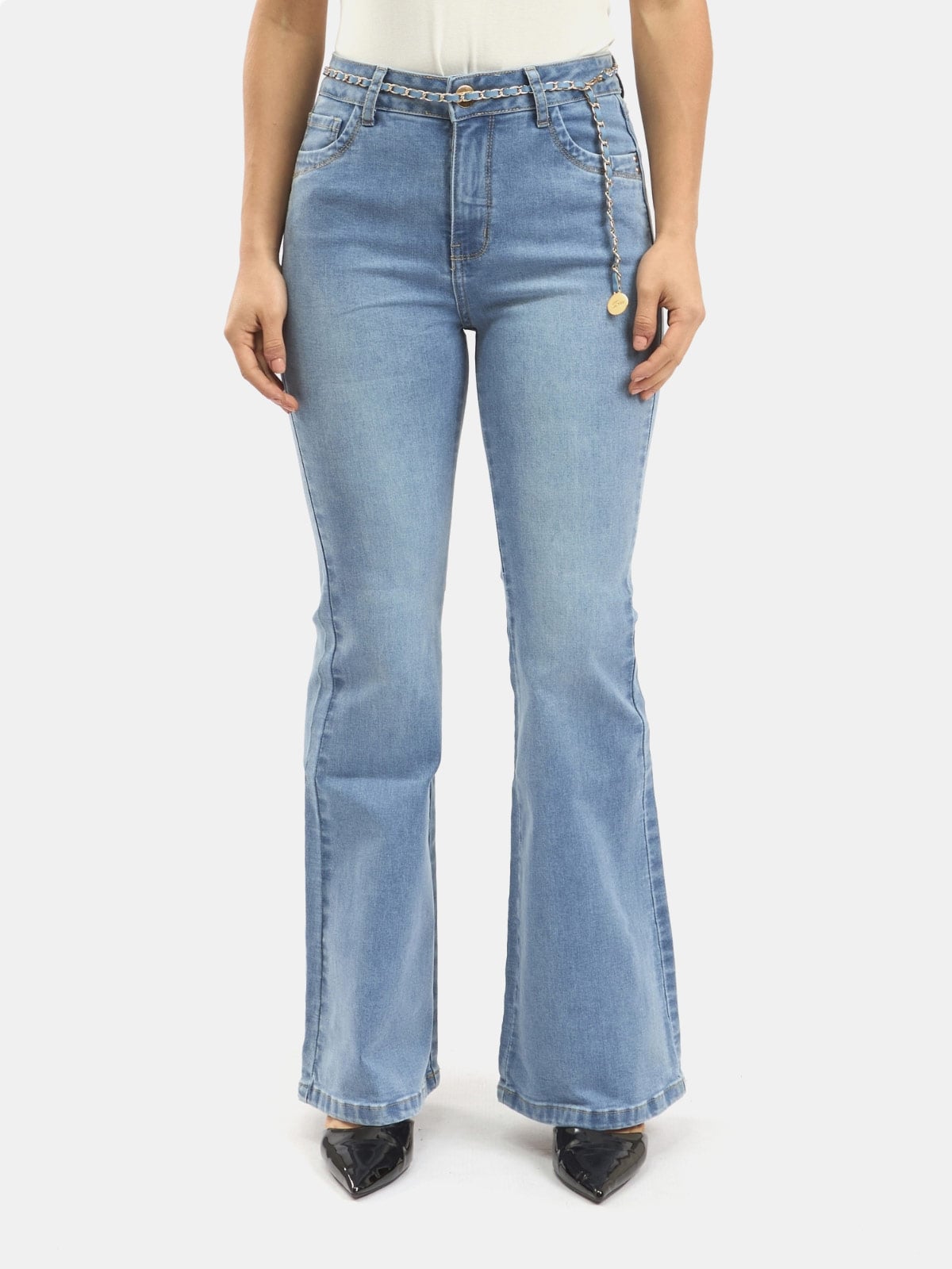 JEANS ALGODÓN FLARE MUJER PARADA 111 ARACELY - 1