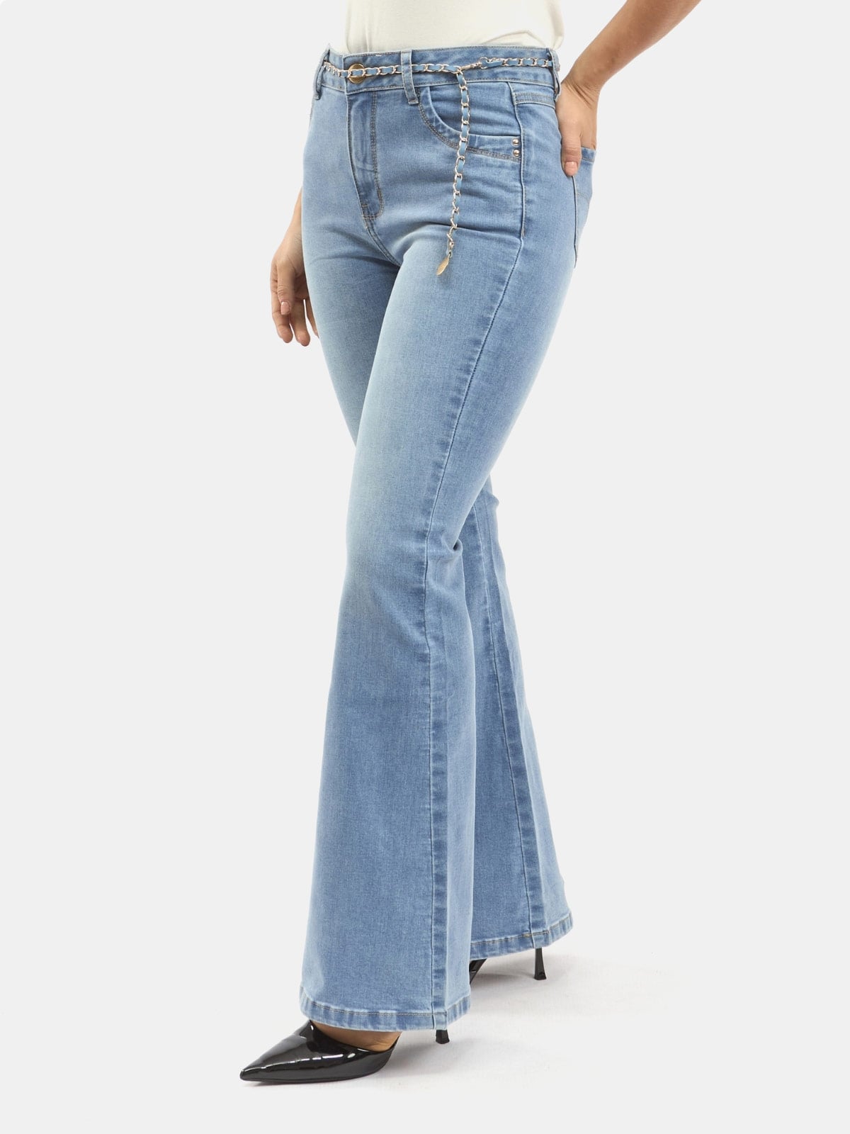 JEANS ALGODÓN FLARE MUJER PARADA 111 ARACELY - 4