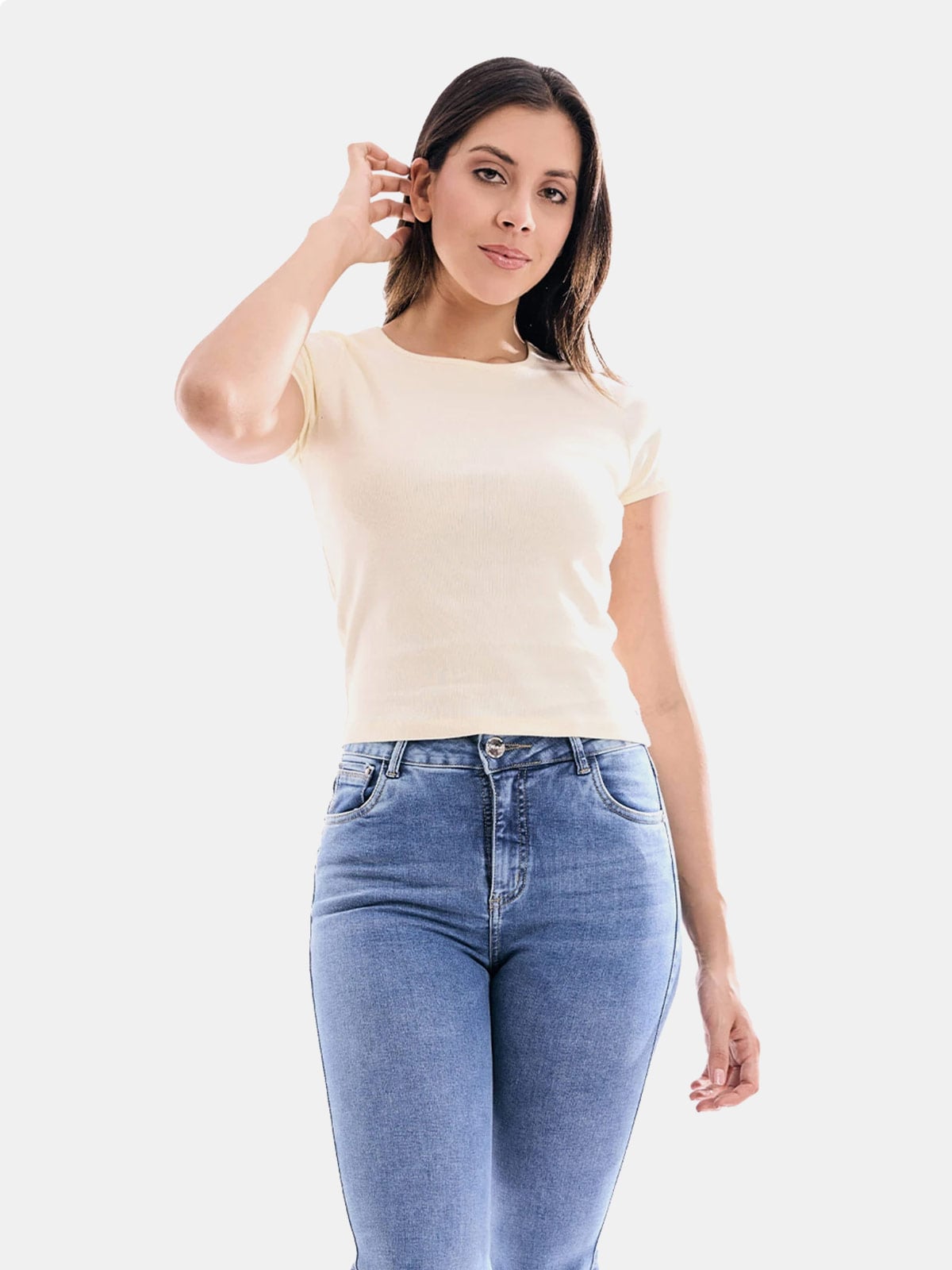 POLO MANGA CORTA ALGODÓN MUJER METAL JEANS RIB ARIA - 1