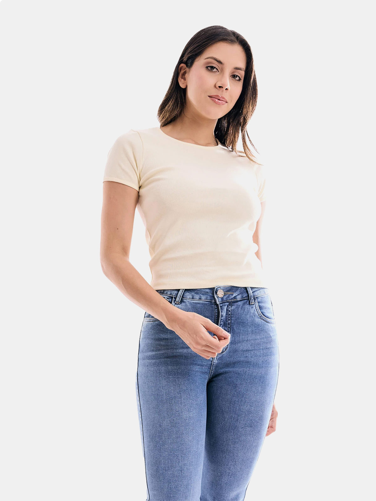 POLO MANGA CORTA ALGODÓN MUJER METAL JEANS RIB ARIA - 3