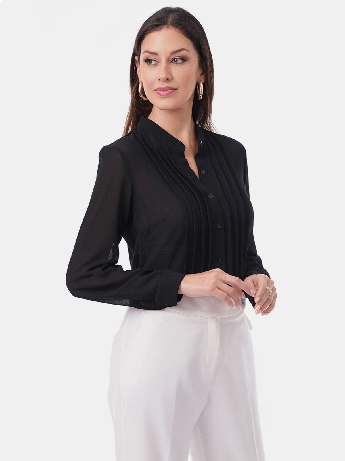 BLUSA MANGA LARGA CP MODA DE COLECCIÓN NEGRO - 1