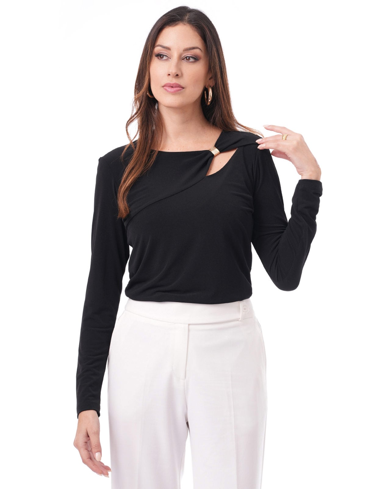 POLO MANGA LARGA MUJER CP MODA DE COLECCIÓN NEGRO SONOMA - 3