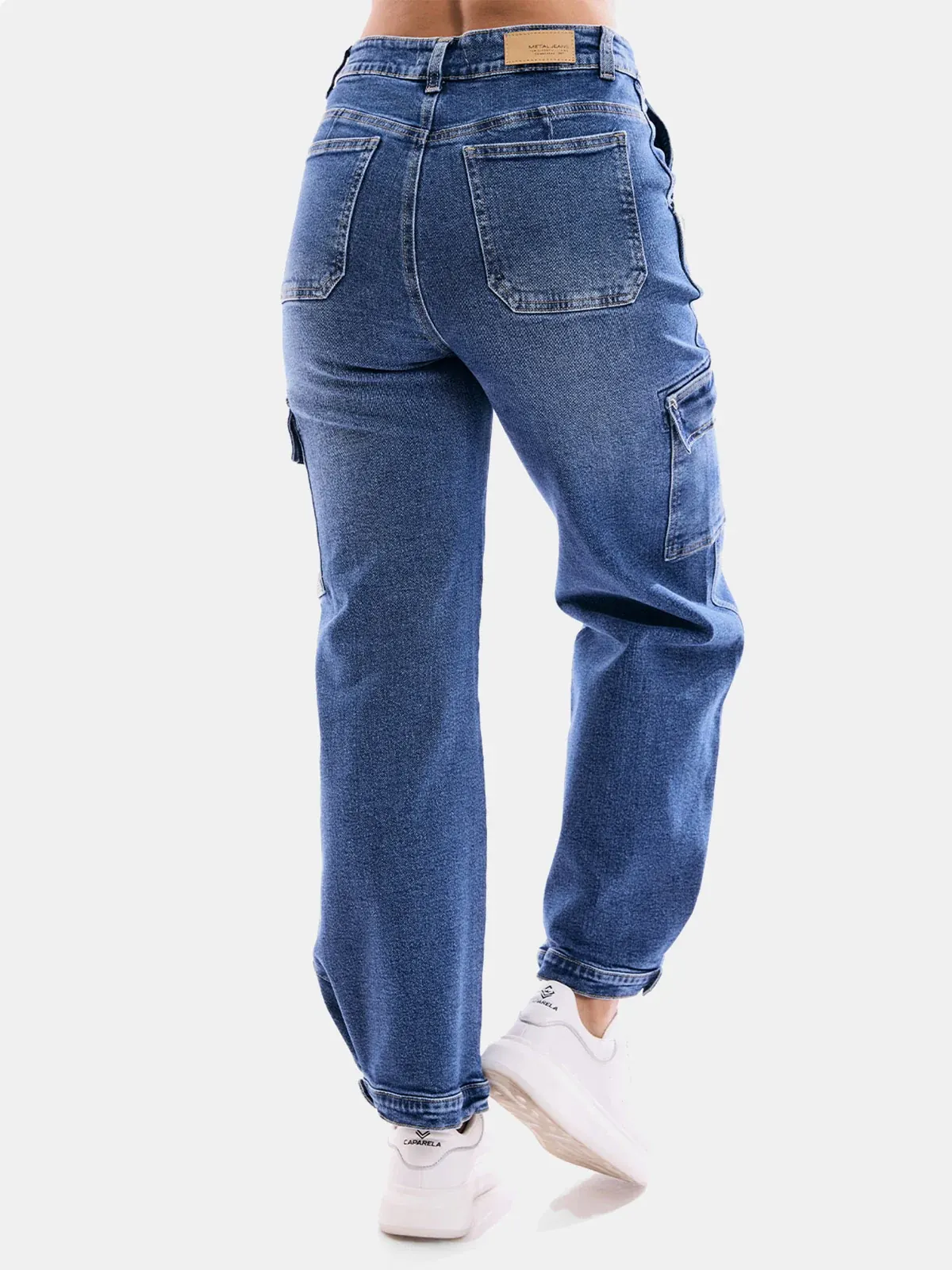 JEANS ALGODÓN MUJER REGULAR CARGO METAL JEANS BELEN - 3