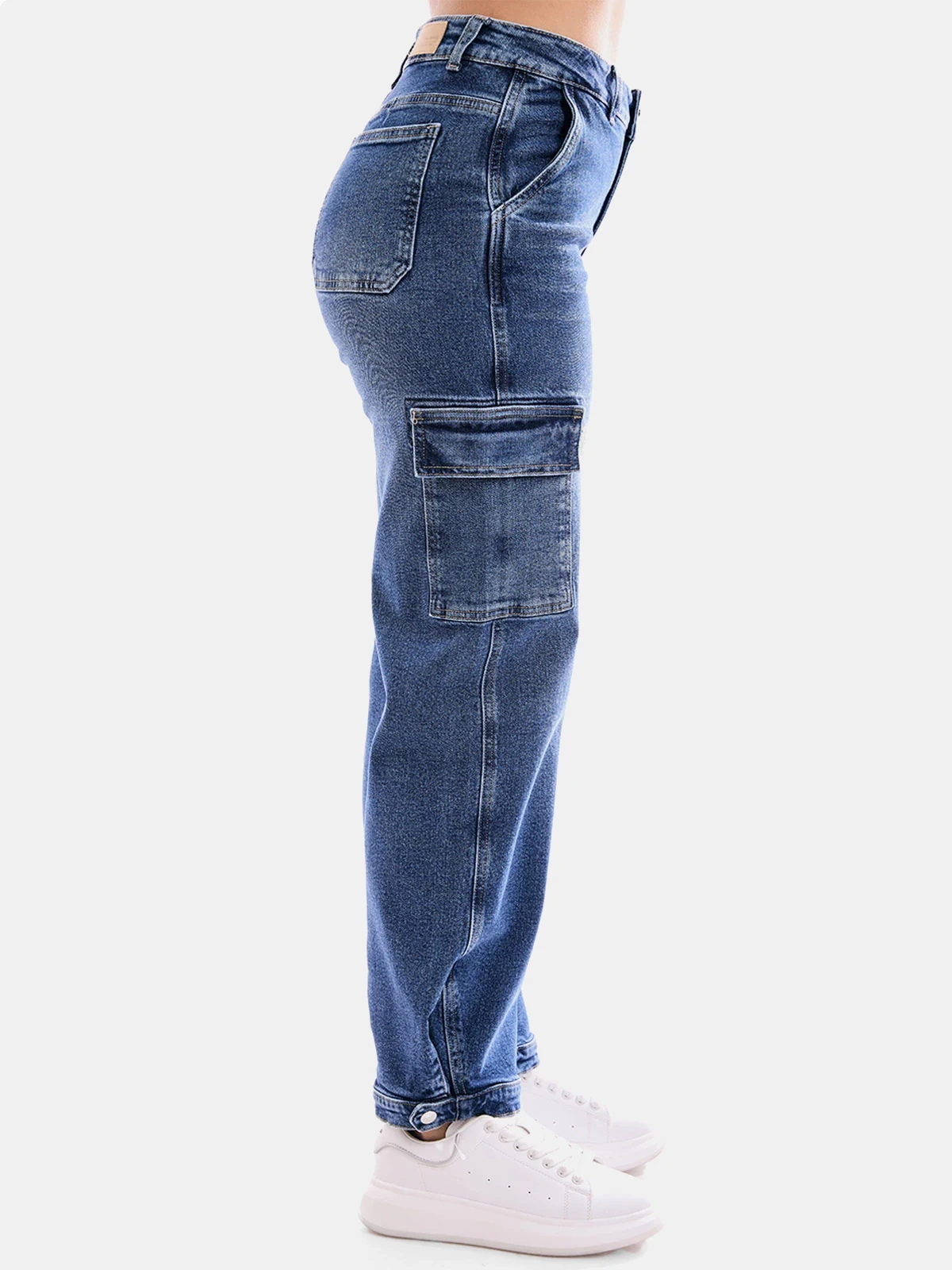 JEANS ALGODÓN MUJER REGULAR CARGO METAL JEANS BELEN - 4