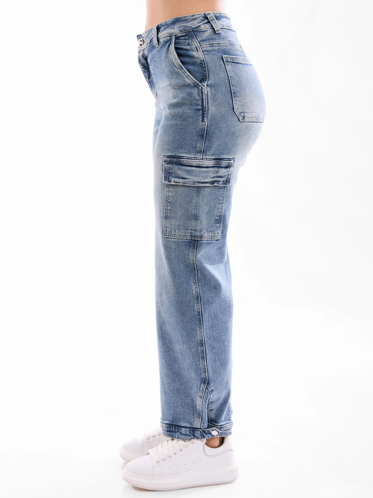 JEANS ALGODÓN MUJER REGULAR CARGO METAL JEANS BELEN - 3