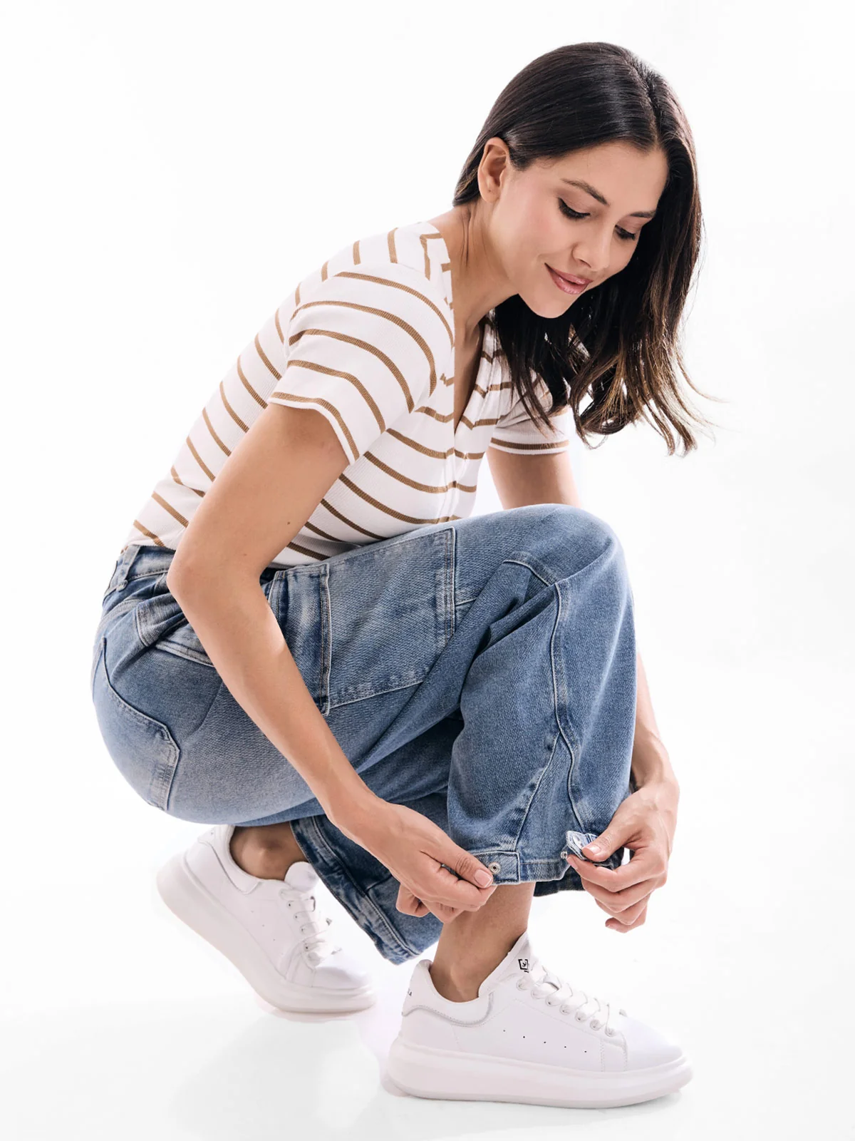 JEANS ALGODÓN MUJER REGULAR CARGO METAL JEANS BELEN - 6