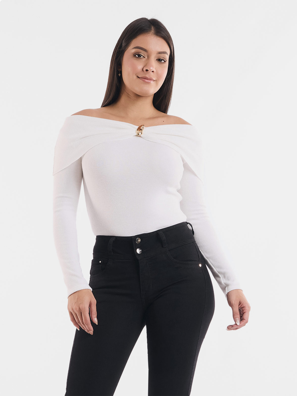 POLO SIN MANGAS MUJER METAL JEANS BEIGE TIANY - 1