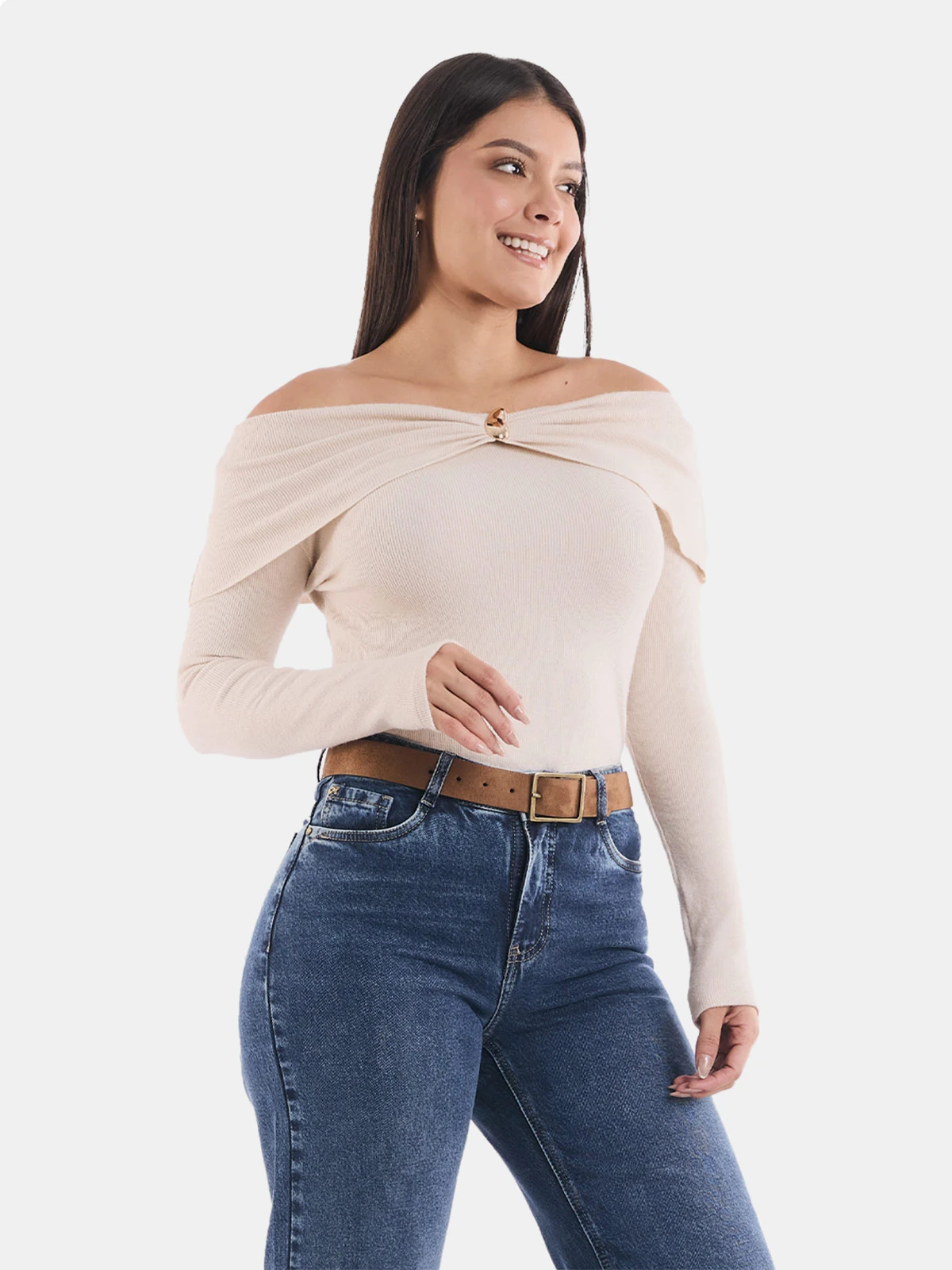 POLO SIN MANGAS MUJER METAL JEANS BEIGE TIANY - 3