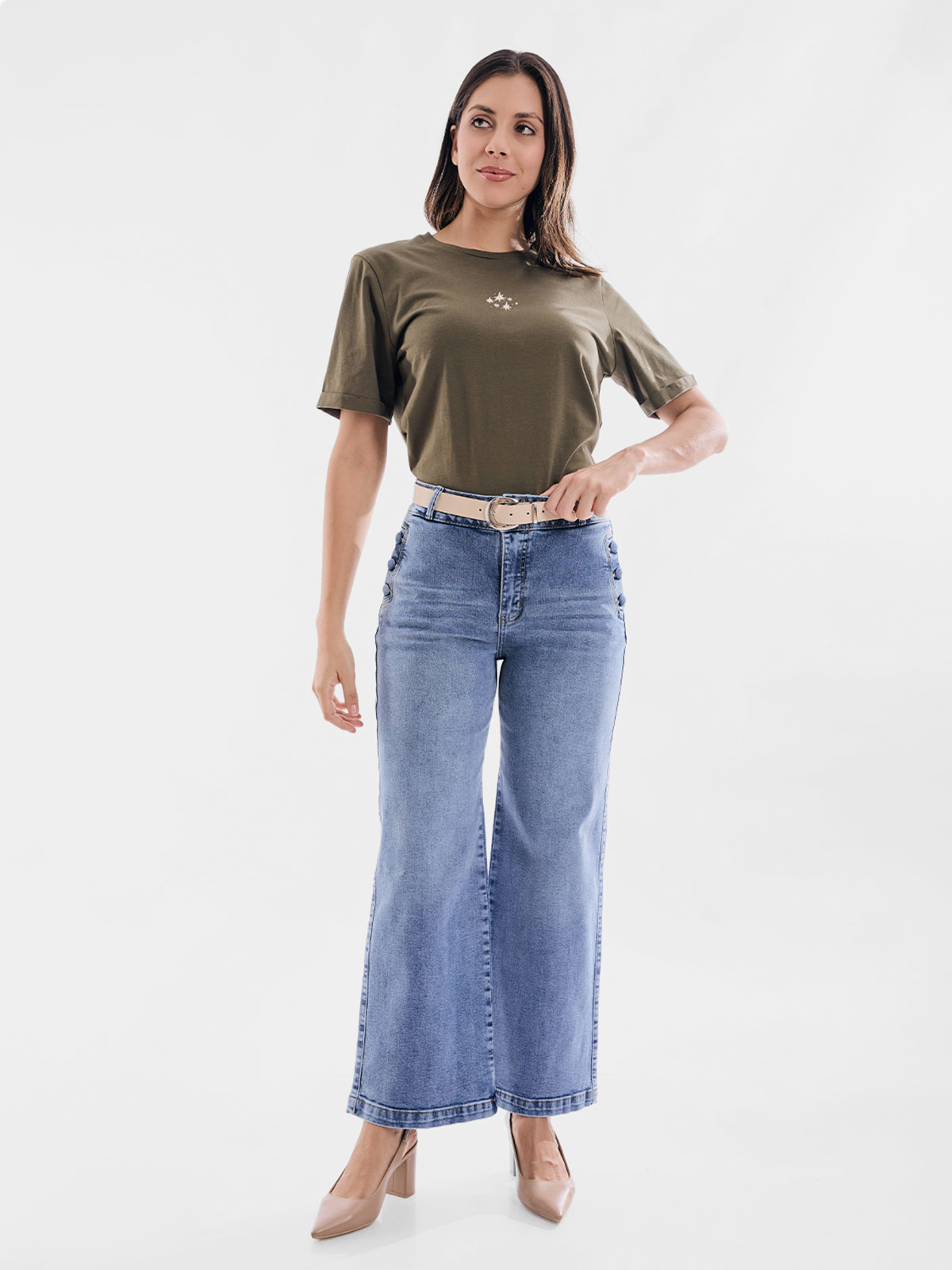 JEAN ALGODÓN WIDE LEG MUJER METAL JEANS CINDY - 1